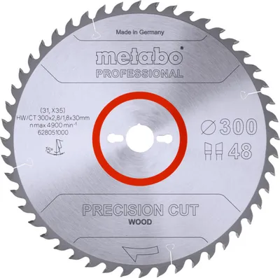 Produktbild von Metabo 628051000, MDF-Platten, Sperrholz, Holz, 30 cm, 3 cm, Hartmetall-bestücktes Wolfram (TCT), 1,8 mm, 2,8 mm