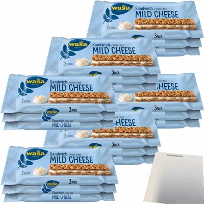 Produktbild von Wasa Knäckebrot Sandwich Käse Multipack 6er Pack (6x90g Packung) + usy Block