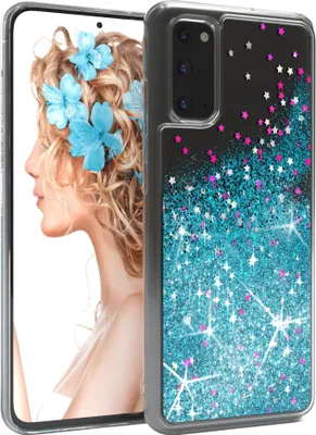 Produktbild von EAZY CASE - Glitzer Hülle kompatibel mit Samsung Galaxy S20 Glitzer Schutzhülle, Soft Case, Backcover Transparent mit Motiv