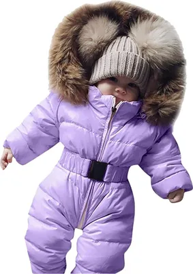 Produktbild von 80cm -Baby Winter Overall mit Kapuze Strampler Schneeanzug Daunen-Skianzug Strampler Jungen Mädchen Langarm Jumpsuit Warm Outfits Geschenk Outfits für 0-24 Monate