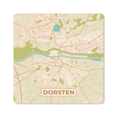 Produktbild von MuchoWow® Mauspad Mousepad Dorsten - Karte - Stadtplan - Vintage 20x20 cm - Mousepads - Maus Mat - Pad - Mausunterlage - Desk Mat - Bureauartikeln