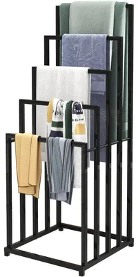 Produktbild von Freistehender Handtuchhalter 5 Ebenen Schwarz 44.5 x 46 x 118 cm