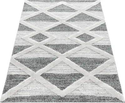 Obrázek produktu pro Homebyhome Koberec do Obývacího Pokoje 3D Optika Vysoký Nízký Efekt Skandinávský Boho Design Elegantní Hebký Shaggy, Velikost: 200x290 cm