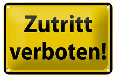 Produktbild von Blechschild Warnschild 18x12cm Zutritt Verboten