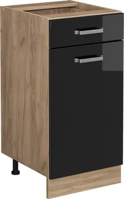 Produktbild von Küchenunterschrank Vicco R-Line Schwarz Hochglanz 40 cm ohne Arbeitsplatte, Model 41092