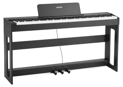 Produktbild von VEVOR Gewichts digitales Klavier, 88 Tasten voll gewichtet, E-Piano mit doppelter Tastatur & Lautsprechern, mit Sustain-Pedal, Aufnahmefunktion, 238 Klängen, kabelloser Verbindung, für Anfänger, ohne Ständer, Schwarz-a, Schrank-Typ Halterung