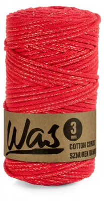 Produktbild von WAS Baumwolle Cords Makramee-Seil 3 mm Baumwolle 100m Rot Gold