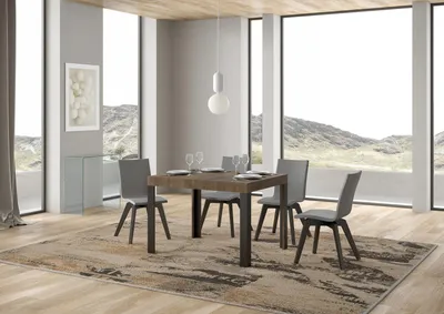 Immagine prodotto di ITAMOBY - Tavolo allungabile 120/204x80 cm Linea noce gambe antracite