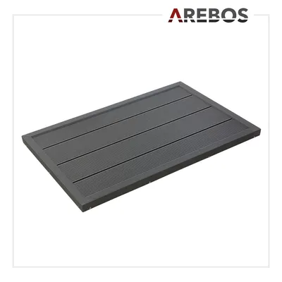 Obrázek produktu pro Základní deska podlahového prvku AREBOS pro solární sprchy, zahradní sprchy, bazénové žebříky nebo bazény, 101 x 63 x 5,5 cm, protiskluzová, včetně montážního materiálu, antracitová barva
