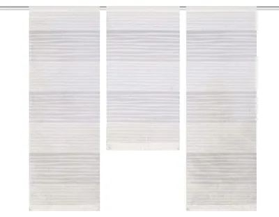 Fensterset, semi-transparent, Polyester, 3 Paneele, 80x30 cm, Weiß