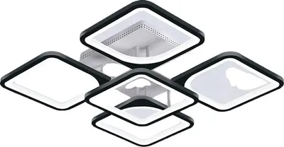 Zdjęcie produktu dla Lampa sufitowa, nowoczesny design, ściemnialne oświetlenie LED, czarny 4+1