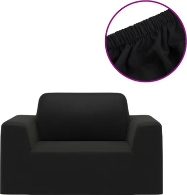 Obrázok produktu pre vidaXL Strečový poťah na pohovku Black Polyester Jersey