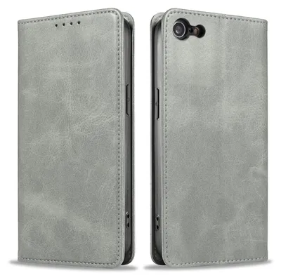 Produktbild von Handyhülle für Apple iPhone 6 / 6s Kunstleder Flip Cover Hülle Klapphülle Case Kartenfach Farbe: Grau