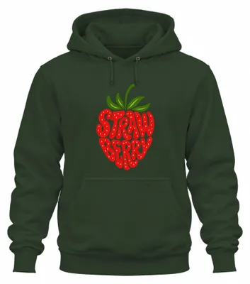 Immagine prodotto di Felpa con cappuccio, motivo fragola, verde bottiglia, taglia XXL