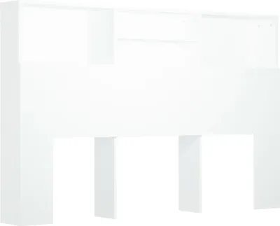Image de vidaXL Tête de lit avec étagères blanc 160x19x103,5 cm