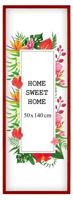 Produktbild von MG Design Rot Bilderrahmen 50 x 140 cm - Aus echtem Holz mit Acrylglas, zum Aufhängen & Aufstellen, für Fotos, Poster & Puzzle