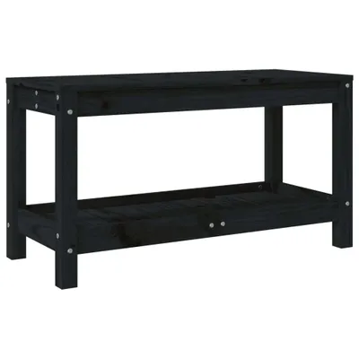 Obrázek produktu pro Zahradní lavice černá 82,5 x 35 x 45 cm masivní borové dřevo