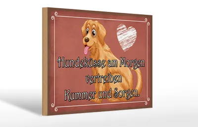 Produktbild von Holzschild Spruch 30x20cm Hundeküsse Kummer und Sorgen