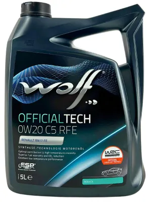 Produktbild von Wolf OfficialTech 0W-20 C5 RFE 5 Liter (1051984)