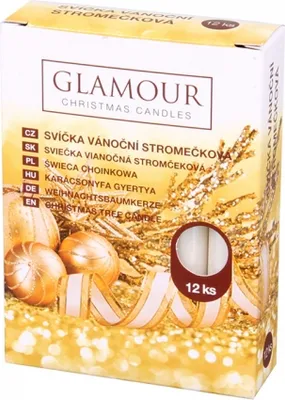 Image de Bougie de Noël métallique 12pcs 100x12mm