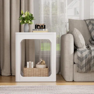 Immagine prodotto di STILVORA, set di 2 tavolini laterali con piano di 3 cm, set di tavolini a due livelli per soggiorno, set di comodini per camera da letto e soggiorno