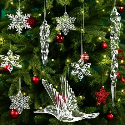 40-teiliges Weihnachtsdeko-Set – Acryl-Schneeflocken & Eisblöcke