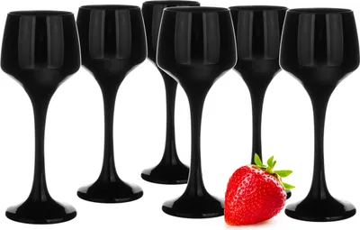 Produktbild von Glasmark Krosno Schnapsgläser 6er Set 75ML Gläser Set Für Schnaps Vodka Glas Shots Likör Schnapsglas  Likörgläser Geschenkset Schwarz 6x 75 ML