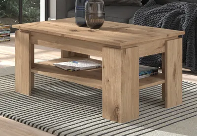 Produktbild von Couchtisch "Selen" in Nox Eiche Beistelltisch mit Ablage 100 x 60 cm