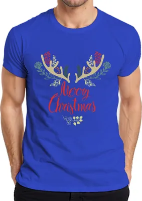 Produktbild von Merry Christmas Rentier Tannen - Weihnachten Weihnachtsgeschenk Christmas Herren T-Shirt, Blau, L