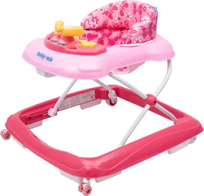 Produktbild von Baby Mix Lauflernhilfe mit Lenkrad und Silikonrädern rosa