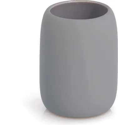 Obrázok produktu pre Keramický hrnček na zubnú kefku ZELLER sivý 8,4 x 10,8 cm