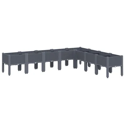 Zdjęcie produktu dla vidaXL Sadzarka z nogami niebiesko-szara 200x160x42 cm PP