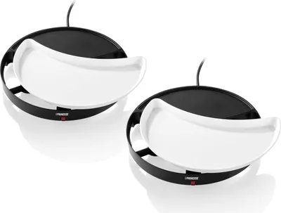 Produktbild von Princess 01.103082.01.001 Tischgrill Dinner4All, 2 Person(en), 2 Zone(n), Schwarz, Weiß, Rund, Keramik, 2 m