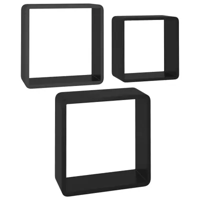 Produktbild von Würfelregale 3 Stk. Schwarz MDF