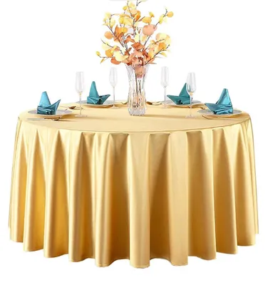 Immagine prodotto di Tovaglia rotonda in raso, diametro 340 cm, colore giallo