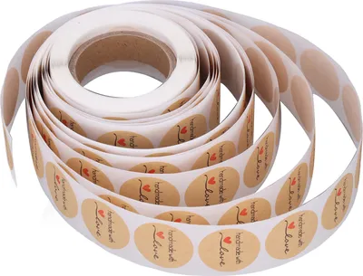 Image de Kraft Paper Stickers,Hand Made Stationery Label Stickers,Labels Stickers,Hand Made Label Stickers,Round Labels Stickers,Love Stickers