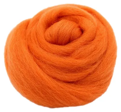 Produktbild von Filzwolle 20gr. Wolle (Wolle) / Märchenwolle zum Trockenfilzen und Nassfilzen Dunkelorange