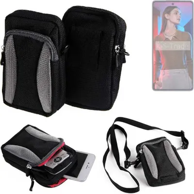 Produktbild von K-S-Trade Holster Schutz Hülle kompatibel mit Tecno Camon 20 Pro 5G Handy Hülle Gürteltasche Umhängetasche mit Zusatzfach schwarz