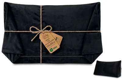 Produktbild von Bezugsbezug für Keilkissen, nur Bezug, Samt, 50x120 cm, Schwarz