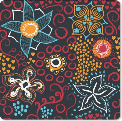 Produktbild von MuchoWow® Mauspad Mousepad Blumen - Rot - Muster 20x20 cm - Mousepads - Maus Mat - Pad - Mausunterlage - Desk Mat - Bureauartikeln