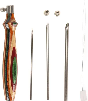 Immagine prodotto di Set di 7 punzoni per ricamo in legno, lunghezza regolabile, utensili fai da te per cucito e ricamo