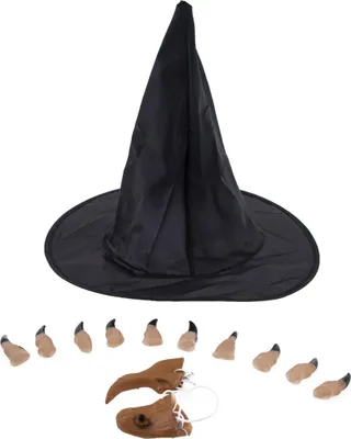 Produktbild von Hexen-Accessoire-Set für Damen Halloween-Accessoire schwarz-beige -