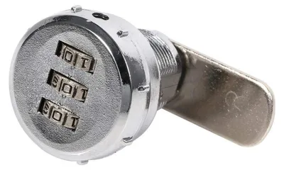 Immagine prodotto di Serratura a combinazione numerica, argento, lega di zinco, a 3 cifre, per armadietti in lamiera da 0,5 a 9 mm
