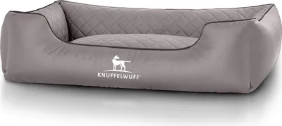 Produktbild von Knuffelwuff Hundebett Milan aus laser-gestepptem Kunstleder XXL 120 x 85cm Grau