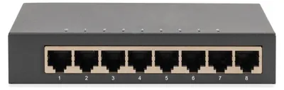 Produktbild von Digitus 8-Port Gigabit Switch, Desktop, Unmanaged, Metallgehäuse, Unmanaged, Gigabit Ethernet (10/100/1000)