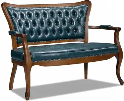 Immagine prodotto di Divano verde a 2 posti per il salotto Chesterfield, panca di design