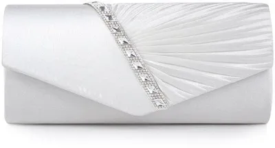 Produktbild von Elegante Damen Abendtasche Weiss mit Strass