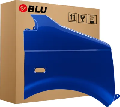 Zdjęcie produktu dla BLU Błotnik pasujący do VW Volkswagen Transporter T5 / Multivan LA5K Prawy Niebieski OlympiaBlau | 2003-2015 | Przedni Przód | Lakierowany | Gotowy do montażu | Stal