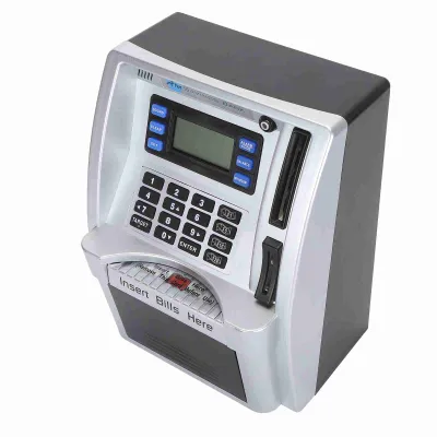 Obrázek produktu pro Elektronická schránka na peníze ATM - Kreativní, heslem chráněná schránka na mince a bankovky se samonavíjecí funkcí a LCD displejem (USD)