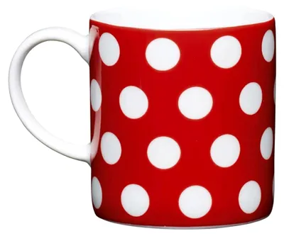 Produktbild von Espresso Tasse Rot mit weißen Punkten 80 ml Keramik